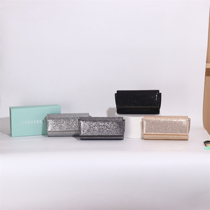 CHRISBELLA Borsa <span class=keywords><strong>da</strong></span> <span class=keywords><strong>Sera</strong></span> in PU Dorato Glitterato per Matrimoni, Balli di Gala, Damigelle, Trendy e Scintillante con Catena Metallica - Product Image 6