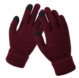 Gants tricotés en <span class=keywords><strong>cachemire</strong></span> acrylique thermique d'hiver Jacquard pour mitaines à écran tactile pour le cyclisme quotidien Sports Casual Outdoor - Product Image 4