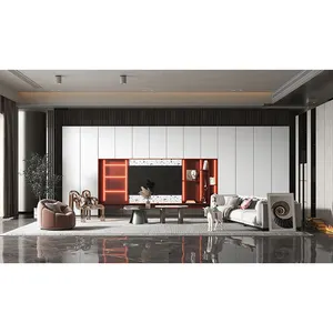Mediterranean Style Mdf Tv Cabinet Living Room Furniture Set