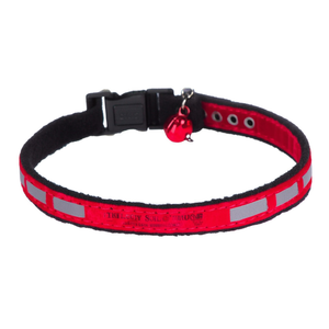 Collar Reflectante de Terciopelo para Gato con Campana Roja, Talla Mediana - Product Image 2