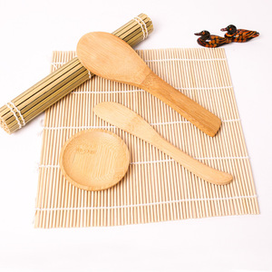Tapis à sushi carré en bambou Makisu, spatule à riz, kit de fabrication de sushi naturel, sushi fait <span class=keywords><strong>maison</strong></span>, sûr pour les aliments, réutilisable, vente en gros - Product Image 2