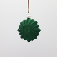 Glace en velours, surface de verrouillage rouge ou vert, en forme de gâteau, décoration pour sapin de noël, vente en gros, 1 pièce, 8 cm