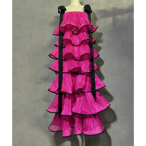 Vestido Elegante T9005, Ropa de <span class=keywords><strong>Boutique</strong></span>, Camisola de Alta Calidad, Falda Larga, Falda Multicapa a la Moda, Vestido sin Hombros - Product Image 4