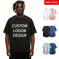 T-shirt en soie glacée pour couple, 170g, maille respirante, impression par transfert thermique quatre aiguilles six fils, logo personnalisé, M-5XL, tee-shirt d'entraînement d'été