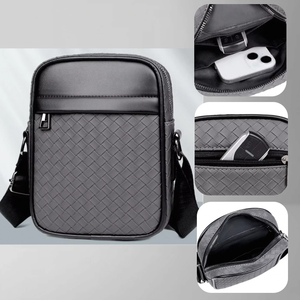 Herren-Reisetasche mit Karomuster, Umhängetasche, trendige Street-Fashion, kleine quadratische Freizeittasche aus PU, atmungsaktiv, wasserdicht, ultraleicht - Product Image 1