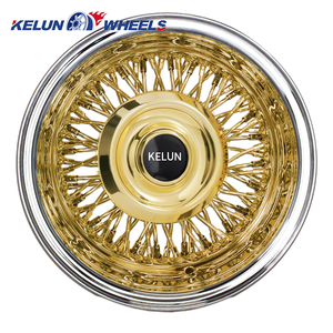 13x7 <span class=keywords><strong>Rev</strong></span> 72 nói thẳng ren vàng NIP/Hub & Knock-off Lowrider nói Dây bánh xe - Product Image 3