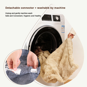 Plaid électrique en fausse fourrure de lapin, contrôle de la température, 6 niveaux de chaleur, couleur personnalisable, lavable, utilisation hivernale, design matelassé, doux - Product Image 5