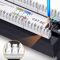 Armoire réseau 48 ports Cat6 19 pouces 2U pour montage en rack, avec câble Ethernet modulaire RJ45, cadre de distribution, barre de gestion et panneau de brassage