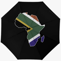 Parapluie entièrement automatique de haute qualité avec fonction d'isolation thermique contre le soleil intense de Maurice, imprimé du drapeau national au style créatif