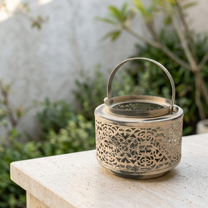 โคมไฟเทียนโลหะสำหรับตกแต่งบ้านและสวนสไตล์โมร็อกโกดีไซน์โบราณ - Product Image 6