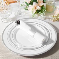 Ensemble de vaisselle en plastique assiette en plastique personnalisée utilisation fête de mariage ensemble de vaisselle en plastique de couleur personnalisée