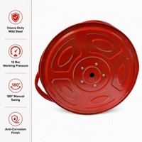 Gulungan Selang Pemadam Kebakaran dengan Selang 30m 36m Berlapis Bubuk Merah Tahan Korosi Peralatan Keselamatan Gulungan Selang Air Manual