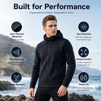 Veste à capuche en néoprène 2 mm prête à être expédiée, coupe-vent, thermique, pour le surf