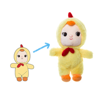 Peluche personnalisée de haute qualité, unisexe, en costume bleu, poupée mascotte sur pied, produit personnalisé
