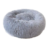 Coussin rond pour animaux de compagnie, de luxe, rose, doux, OEM, lit pour chat et chien, vente en gros,