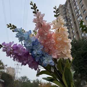 DC082 Dalian Chermy Fleur artificielle en soie violette <span class=keywords><strong>de</strong></span> haute qualité <span class=keywords><strong>Delphinium</strong></span> pour centres <span class=keywords><strong>de</strong></span> table <span class=keywords><strong>de</strong></span> mariage - Product Image 4