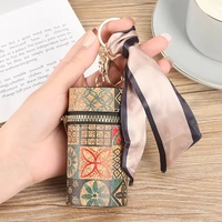 Nouvelle mini pochette en cuir pour femme, mignonne et tendance, avec boucle porte-clés de voiture, forme ronde simple, pour foulard et monnaie, avec fermeture éclair