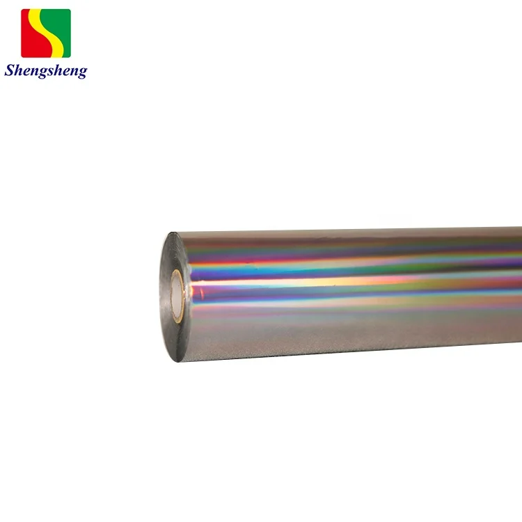 Hologram Sliver Iriserende Regenboog Lasergravure Hot Stamping Holografische Folie Rollen Voor Plastic Pvc Textiel