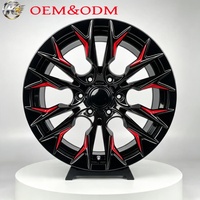 Jantes en alliage monobloc 18 pouces 6x139.7(6x5.5) Noir brillant Roues rouges pour Isuzu D-Max Mitsubishi Triton Jantes de performance