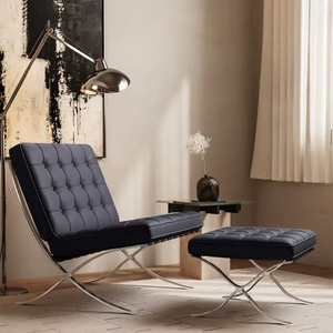 <span class=keywords><strong>Chaise</strong></span> de design Barcelone, résistante aux griffes des chats, en cuir/cuir ciré, <span class=keywords><strong>chaise</strong></span> de loisirs, <span class=keywords><strong>2</strong></span> couleurs disponibles - Product Image 5