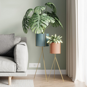Macetas Nuevas <span class=keywords><strong>de</strong></span> Fabricantes, Macetas Grandes <span class=keywords><strong>de</strong></span> Metal para Jardín Interior, Venta al por Mayor, Macetas Económicas con Soporte para Plantas, Macetas Doradas para Plantas - Product Image 1