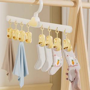Séchoir à chaussettes en forme de nuage avec plusieurs pinces pour vêtements de bébé, chaussettes, sous-vêtements, organisateur gain de place, type crochet, rectangulaire - Product Image 5