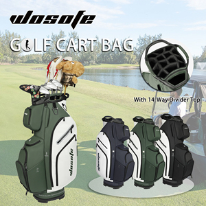 Venta al por mayor de fábrica de 14 vías superior impermeable portátil ligero logotipo personalizado PU cuero Unisex <span class=keywords><strong>Golf</strong></span> Cart Bag - Product Image 3