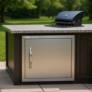 Puerta empotrada de acero inoxidable Vevor para cocina exterior, 18W x 24H pulgadas, con manija vertical, para acceso a isla de asado/barbacoa - Product Image 2