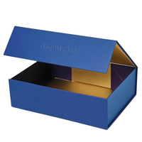 Boîte cadeau vide pliable en carton rigide noir de luxe avec logo personnalisé de qualité supérieure