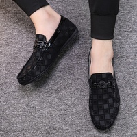 Chaussures habillées décontractées pour hommes en daim et cuir PU de luxe avec logo personnalisé, style rétro, imperméables pour l'hiver, à enfiler
