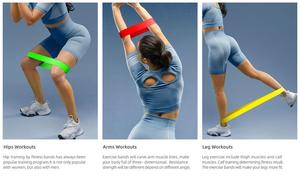 Bande de résistance élastique en caoutchouc latex personnalisable avec logo pour exercices de fitness, yoga et entraînement en salle de sport - Product Image 2