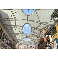 Estructura de Membrana Tensada de PVDF ETFE de Gran Envergadura sin Columnas, Alta Transmisión de Luz, Ecológica, para Calle Comercial, Parque, Hotel