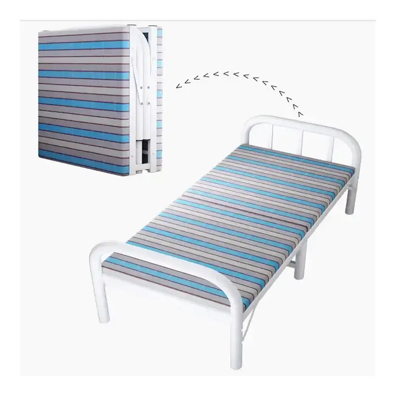 Hot-selling folding bed 190x90 steel pipes Cost effective easy take bedroom