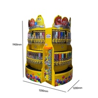 Kunden spezifische große Metall-und Kunststoff kombination Boden stehend Bulk Color Candy Display Rack Zucker klumpen Display Regal