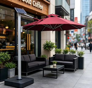<span class=keywords><strong>Parasol</strong></span> romain rond autoportant à <span class=keywords><strong>LED</strong></span> solaire <span class=keywords><strong>pour</strong></span> hôtel, villa et espaces extérieurs - Product Image 4