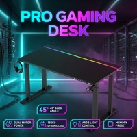 Table de bureau intelligente AOR pour e-sport avec double moteur, silencieuse et éclairage ambiant RGB multiple, vente en gros d'usine