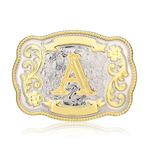 <span class=keywords><strong>Boucle</strong></span> de <span class=keywords><strong>ceinture</strong></span> personnalisée en métal doré pour homme, avec initiales, style western cowboy et rodéo, prix de gros - Product Image 1