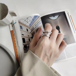 Anillo de plata de primera ley con forma de cruz para mujer, sortija, plata esterlina 925, estilo retro antiguo, liso, versátil - Product Image 4