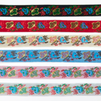 Ruban Jacquard en Polyester Tissé Style Ethnique, Motif Personnalisable, Largeur Variée pour Accessoires Vestimentaires et Décoration Intérieure