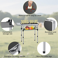 Table de camping pliable en tissu Oxford 600D en aluminium, hauteur réglable, légère, portable, avec poignée de transport, vente chaude
