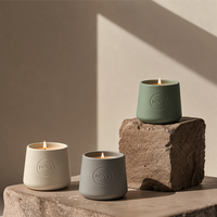 Bougie parfumée artisanale de luxe NOVA, en cire de soja, dans un pot en céramique, emballage personnalisé, décoration d'intérieur, Fête des Pères, Diwali, longue durée