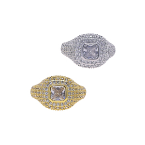 Bezel Square Green <strong>Emerald</strong> Adjustable #4 Pinky Finger <strong>Ring</strong> 5A Cubic Zirconia CZ Bling <strong>Silver</strong> Plated Women Fine Finger Jewelry - Product Image 6