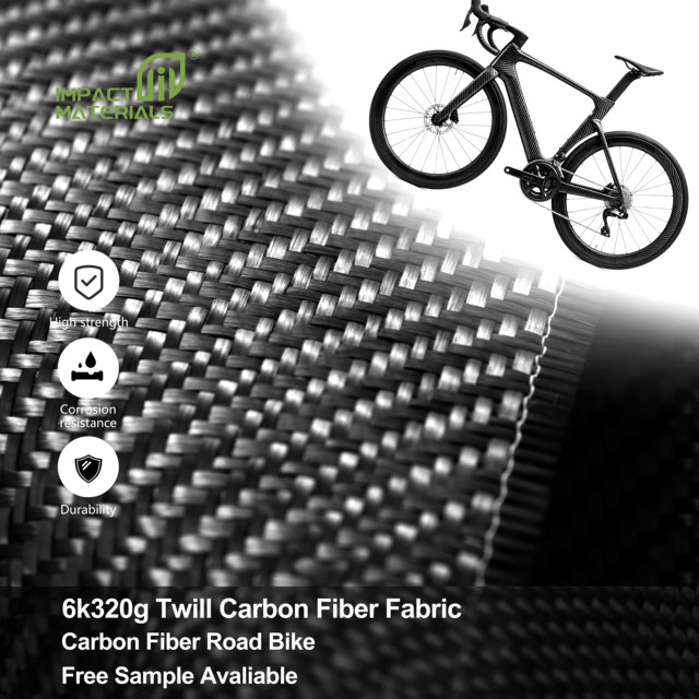 6K 320gsm Twill Carbon Fiber Fabric Roll Woven Carbon Cloth for Bike Frame Composite Reinforcement Factory Supply