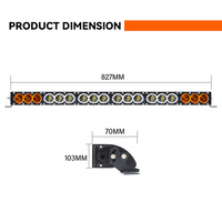 Barre lumineuse LED tout-terrain de 32,5 pouces, faisceau combiné, couleur ambre, 4x4, 24V, systèmes d'éclairage automobile