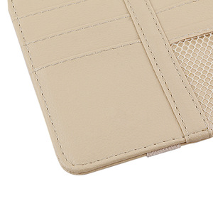 <b>Car</b> Sun <b>Visor</b> Organizer Leather Document Holder Card Glasses Clip ID Phone Receipt Storage Beige 4-7 Compartments - Product Image 4