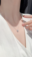 Collar de Cadena con Colgante de Plata de Ley 925 Certificada por Fábrica, con Moissanita y Circonita, Venta al por Mayor de Joyería Directa de Fábrica