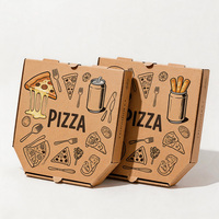 Boîte à pizza en kraft imprimée de luxe, résistante aux chocs, de qualité alimentaire, en carton ondulé pour emporter