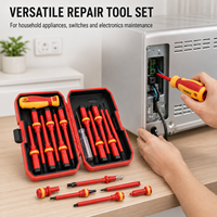 Kit d'outils isolants 13 pièces, tournevis à embout magnétique, lames interchangeables, 1000V, manuel, pour réparation domestique, étui rigide, OEM