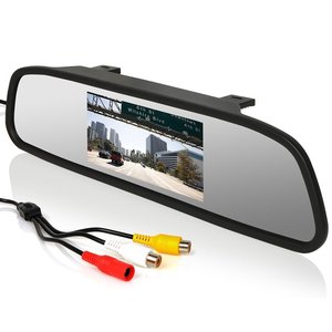Moniteur de rétroviseur de 4,3 pouces pour voiture, écran de recul, large plage de tension 12V 24V, idéal pour le dropshipping Shopify - Product Image 1