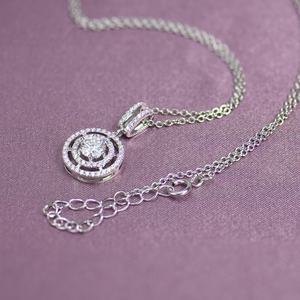 Beautiful Necklace Contained Multiple Round Intersection Melees Inlaid Moissanite Main Stone for Wedding <b>Engagement</b> - Product Image 4